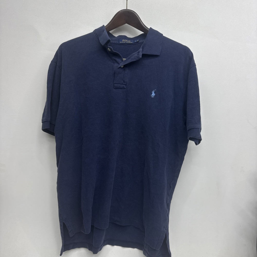 Vintage Polo Ralph Lauren Navy Blue Polo Shirt Men's Large
